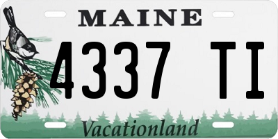 ME license plate 4337TI