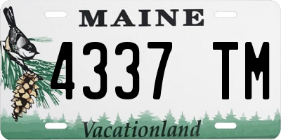 ME license plate 4337TM