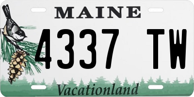 ME license plate 4337TW