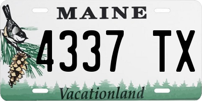 ME license plate 4337TX