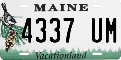 ME license plate 4337UM
