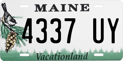 ME license plate 4337UY