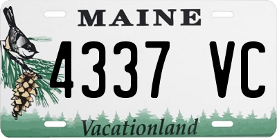 ME license plate 4337VC