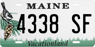 ME license plate 4338SF
