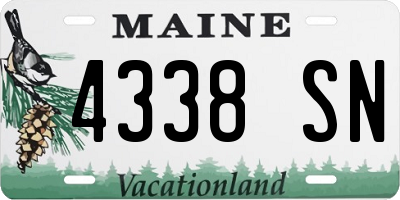 ME license plate 4338SN