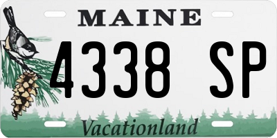 ME license plate 4338SP