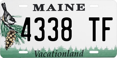 ME license plate 4338TF
