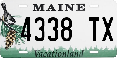 ME license plate 4338TX