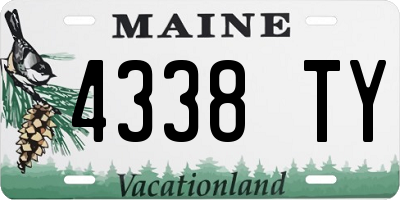 ME license plate 4338TY