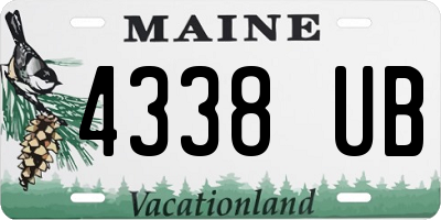 ME license plate 4338UB