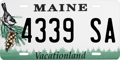 ME license plate 4339SA