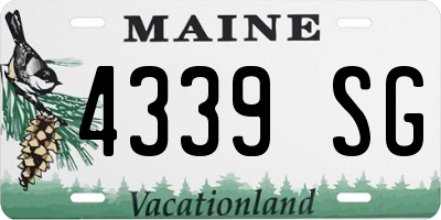 ME license plate 4339SG
