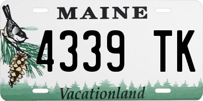 ME license plate 4339TK