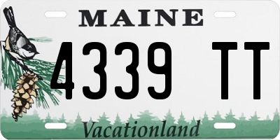 ME license plate 4339TT