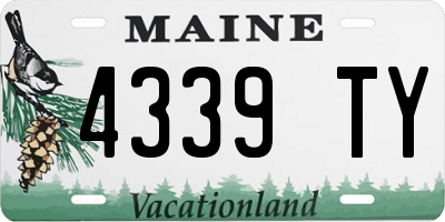 ME license plate 4339TY