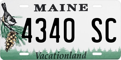 ME license plate 4340SC