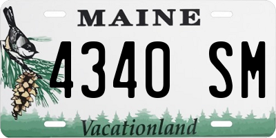 ME license plate 4340SM