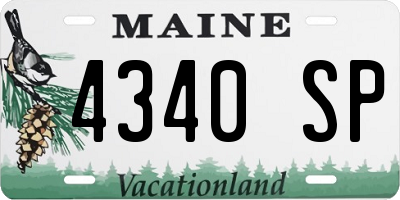 ME license plate 4340SP