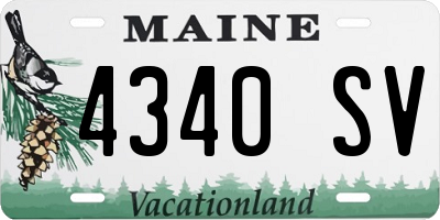 ME license plate 4340SV