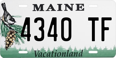 ME license plate 4340TF