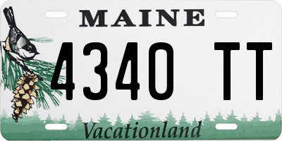 ME license plate 4340TT