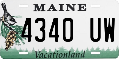 ME license plate 4340UW