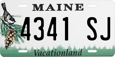 ME license plate 4341SJ