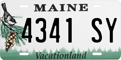 ME license plate 4341SY