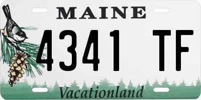 ME license plate 4341TF
