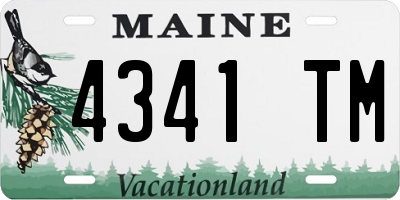 ME license plate 4341TM