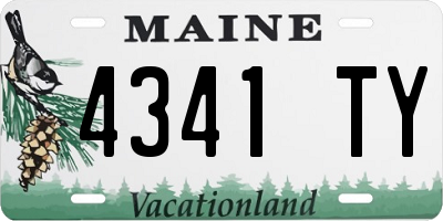 ME license plate 4341TY