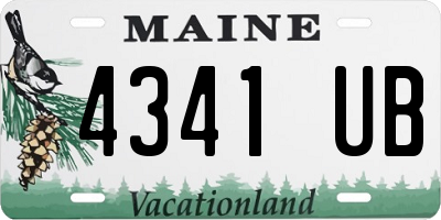 ME license plate 4341UB