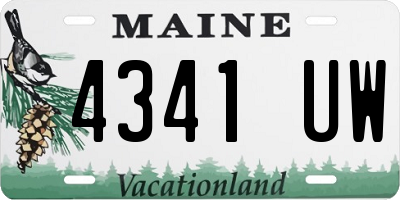 ME license plate 4341UW