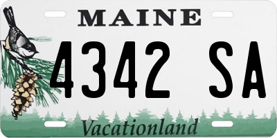 ME license plate 4342SA