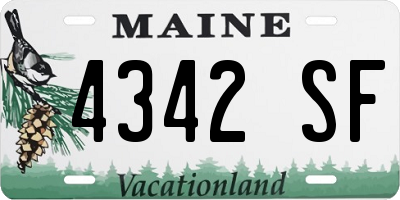 ME license plate 4342SF