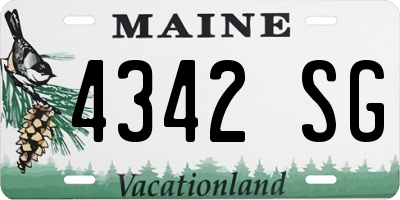ME license plate 4342SG