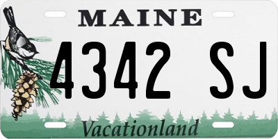 ME license plate 4342SJ
