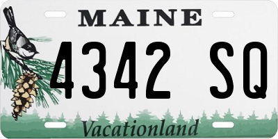 ME license plate 4342SQ