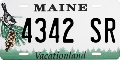 ME license plate 4342SR