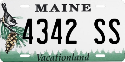 ME license plate 4342SS