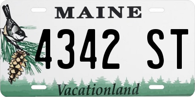 ME license plate 4342ST