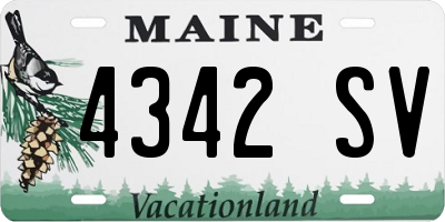 ME license plate 4342SV