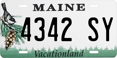 ME license plate 4342SY
