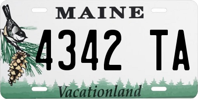ME license plate 4342TA