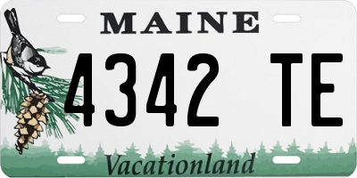 ME license plate 4342TE