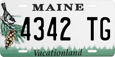 ME license plate 4342TG