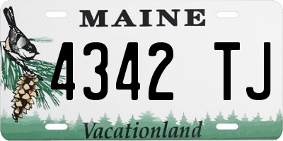 ME license plate 4342TJ