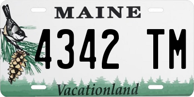 ME license plate 4342TM