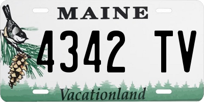ME license plate 4342TV