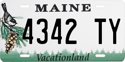 ME license plate 4342TY